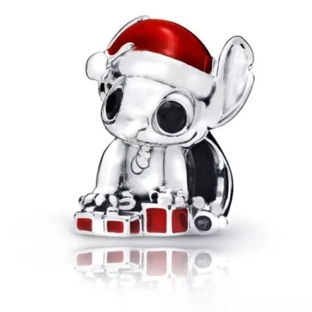 NWOT Stitch Christmas Disney x Pandora FIT Silver Charm 798452C01